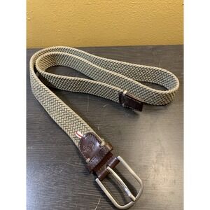 La Boucle L'Originale Verbier Woven Belt Leather Taupe 43" X 1.5"